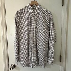 PETER MILLAR | Men's Nanoluxe Easycare Plaid Button Down Shirt, Black/Brown, L